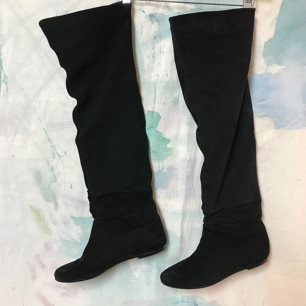 Dolce Vita Size 8.5 boots Over the knee black suede Vero Cuoio EUC